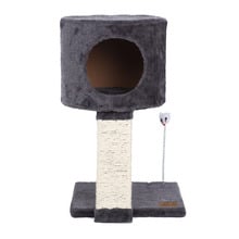 Charcoal Lite Cat Tree Cubby with Scratching Post